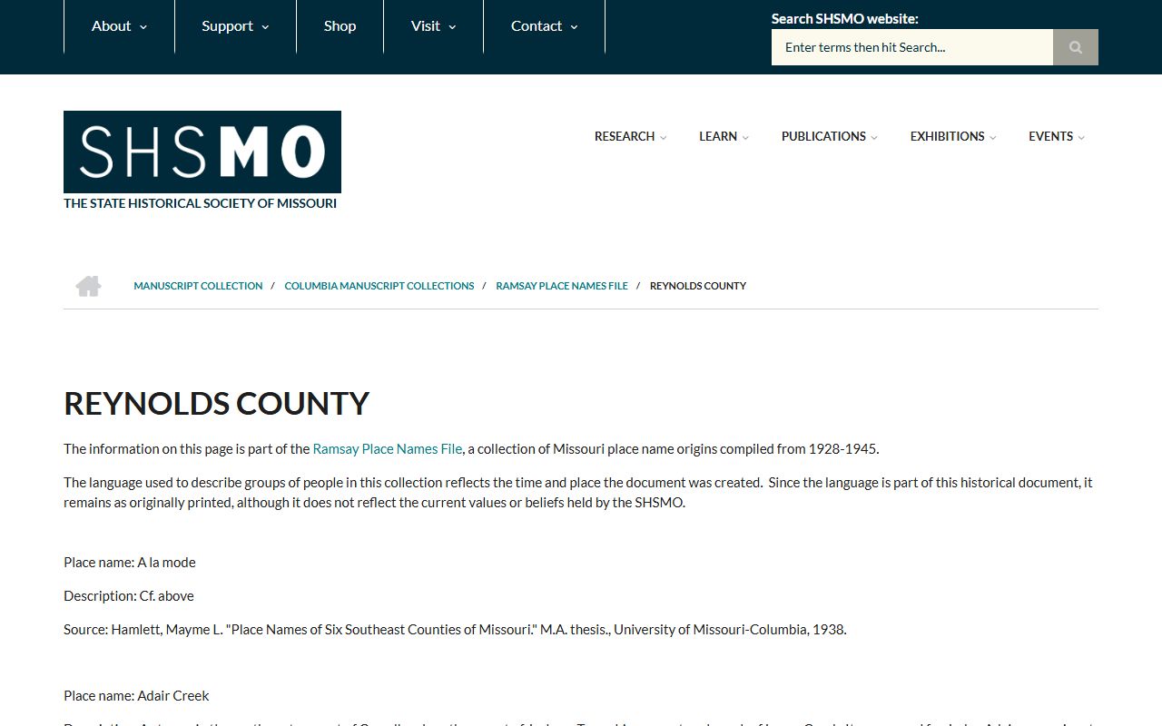 Reynolds County Circuit Clerk records Centerville county seat history