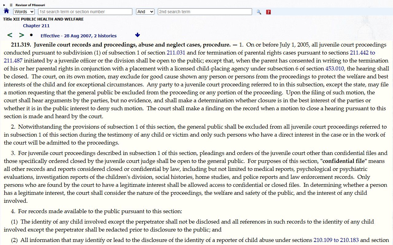Reynolds County criminal court records juvenile abuse and neglect access