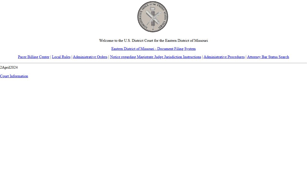 Reynolds County Circuit Court separate federal CM ECF database