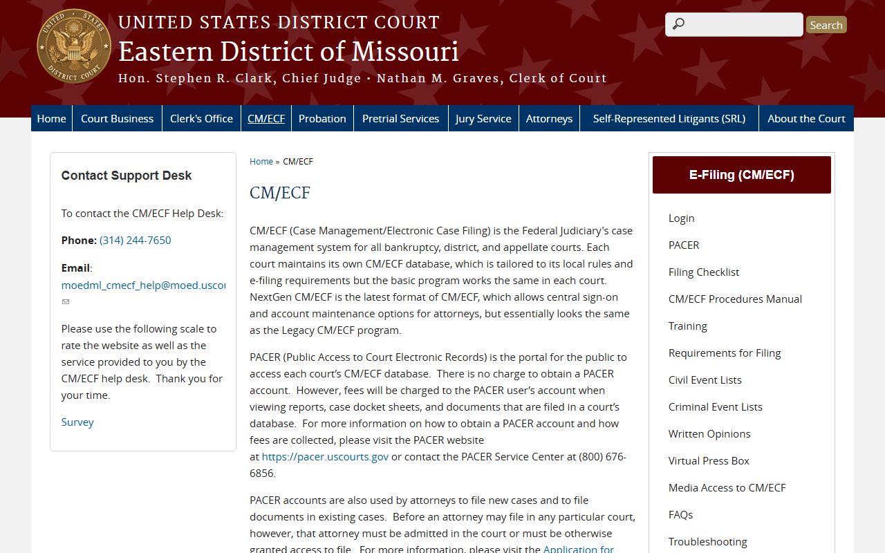 Reynolds County Circuit Court CM ECF federal filing information